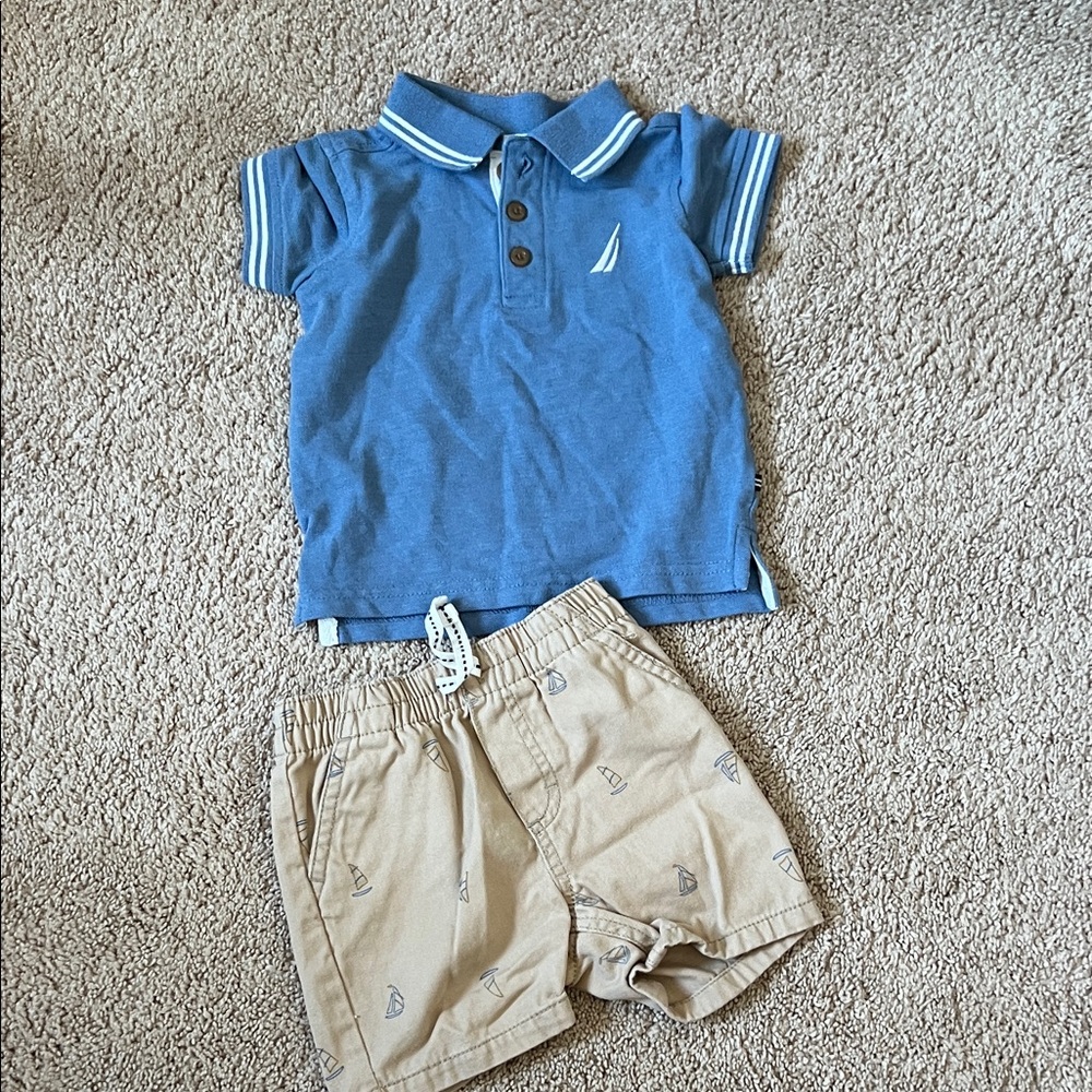 Nautica Blue and Tan Kids Matching Set